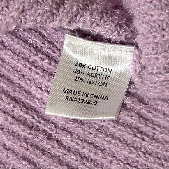 Lovers and Friends Jade Rib Knit Turtleneck Lavender Purple Sweater Sz L - Picture 6 of 7